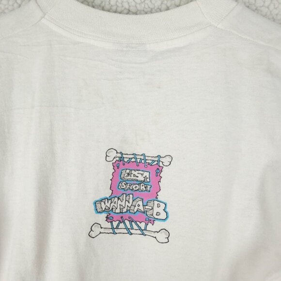 Vintage T Shirt Youths 14 16 White Blue Dinosaur Motocross Screen Stars 90S - Picture 5 of 10